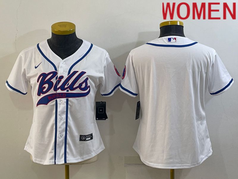 Women Buffalo Bills Blank White 2022 Nike Co branded NFL Jersey->women nfl jersey->Women Jersey